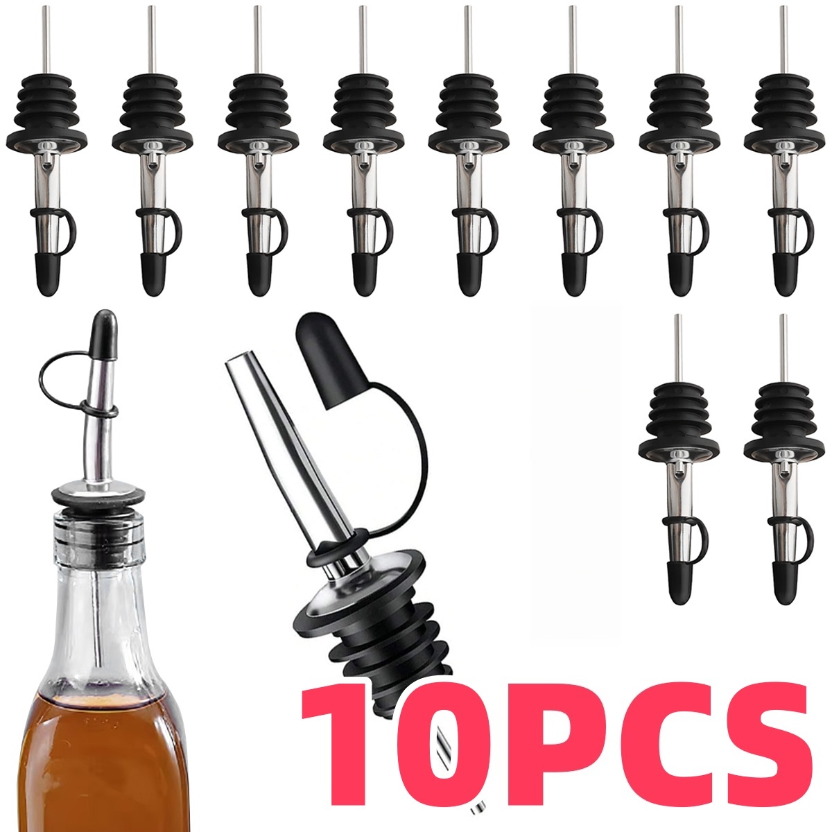 Wine Aerator Pour - ภาชนะใส่ไวน์สแตนเลส จุกปิดขวดไวน์ อุปกรณ์จ่ายไวน์แบบสเปรย์ ตัวล็อกไวน์ อุปกรณ์เทไวน์ หัวฉีดเทไวน์เปิดอัตโนมัติ